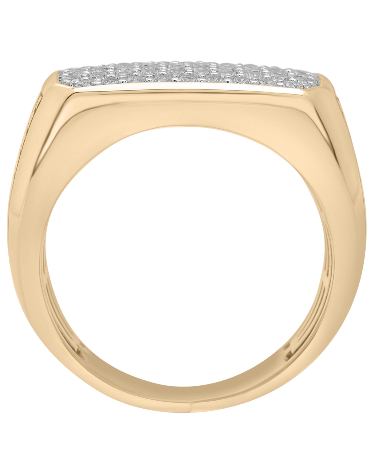 Macy's Men's Diamond Ring (1/4 Ct. T.w.) In 14k Gold Plated Over Sterling Silver In Yellow