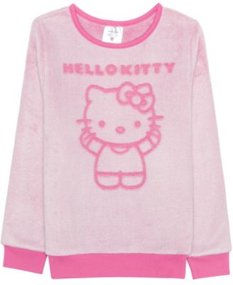 Hello Kitty - Girls 7-14 Long-Sleeve Debossed Pull-On Sweater