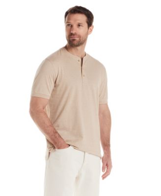 Men's Short Sleeve Microstripe Henley