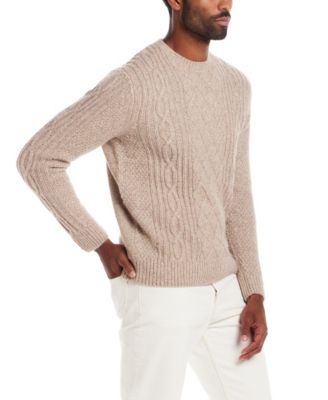 Men's Alpaca Blend Mixy Cable Knit Crew Neck Sweater
