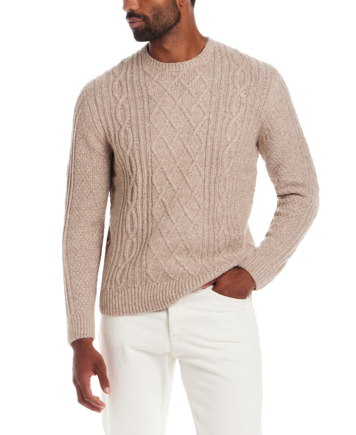 Weatherproof Vintage Men's Cable Knit Crew Neck Sweater