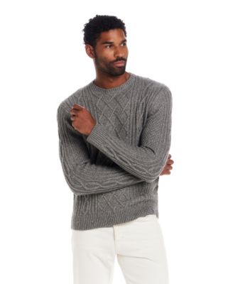 Men's Alpaca Blend Mixy Cable Knit Crew Neck Sweater