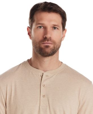 Men's Short Sleeve Microstripe Henley