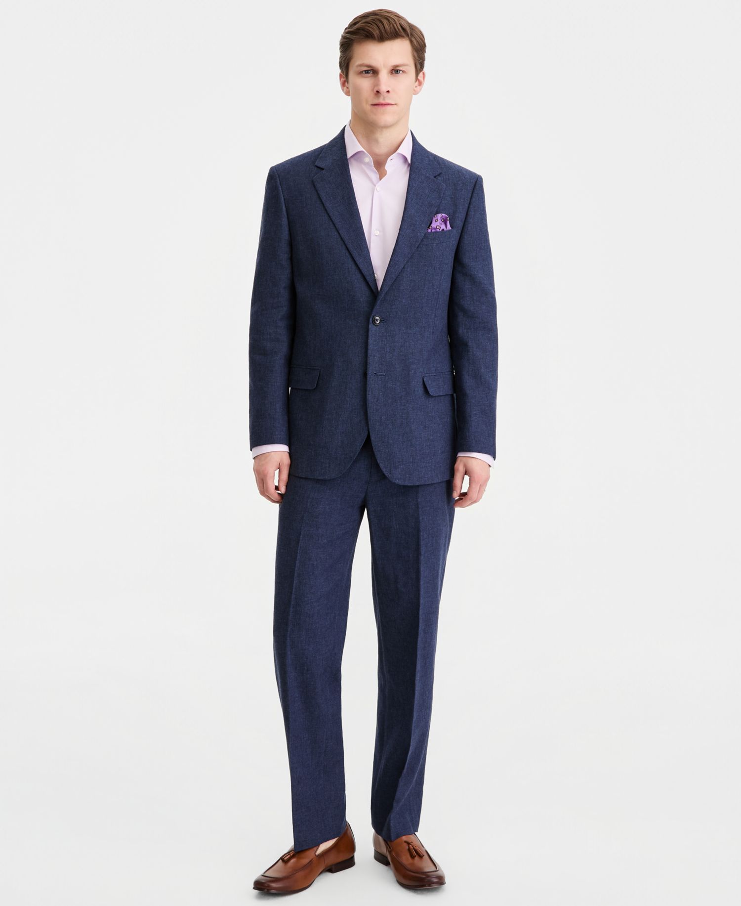 Men's Modern-Fit Cotton & Linen 2-Piece Suit