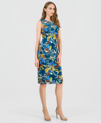 Women's Printed Sleeveless Sheath Dress