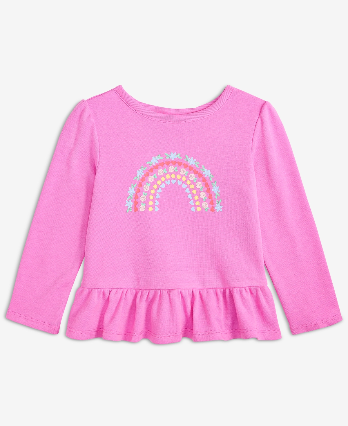 First Impressions Baby Girls' Long-Sleeve Rainbow T-Shirt, Macy's Exclusive