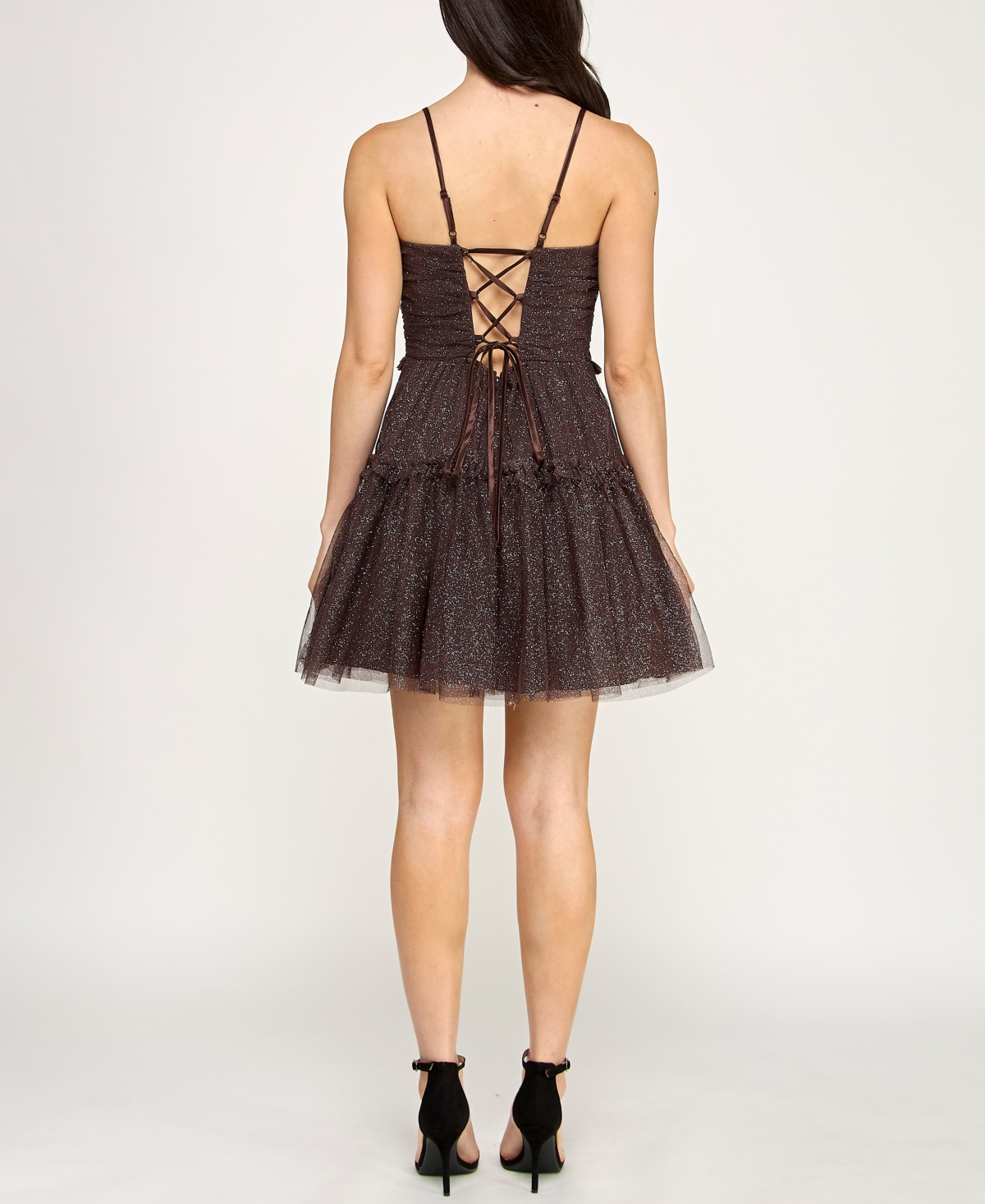 pear culture Juniors' Emma V-Neck Strappy Dress