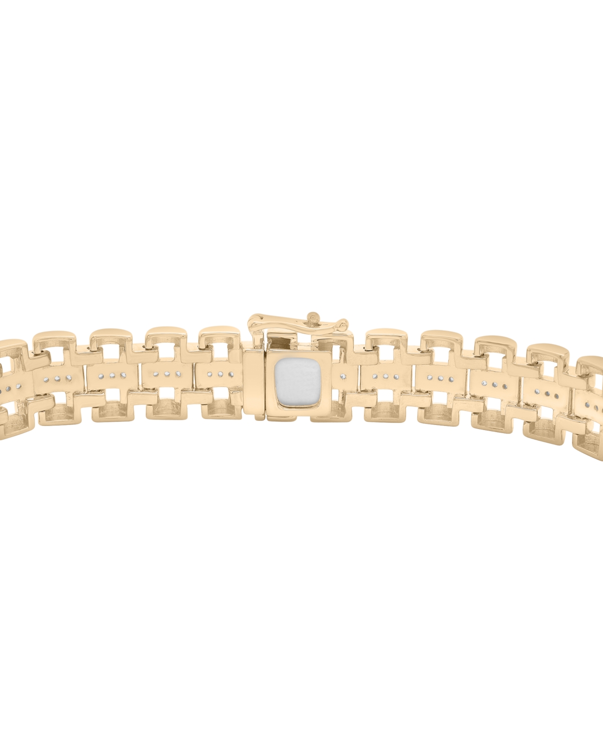 Macy's Men's Diamond (1 ct. t.w.) Link Bracelet in 14K Gold-Plated Sterling Silver