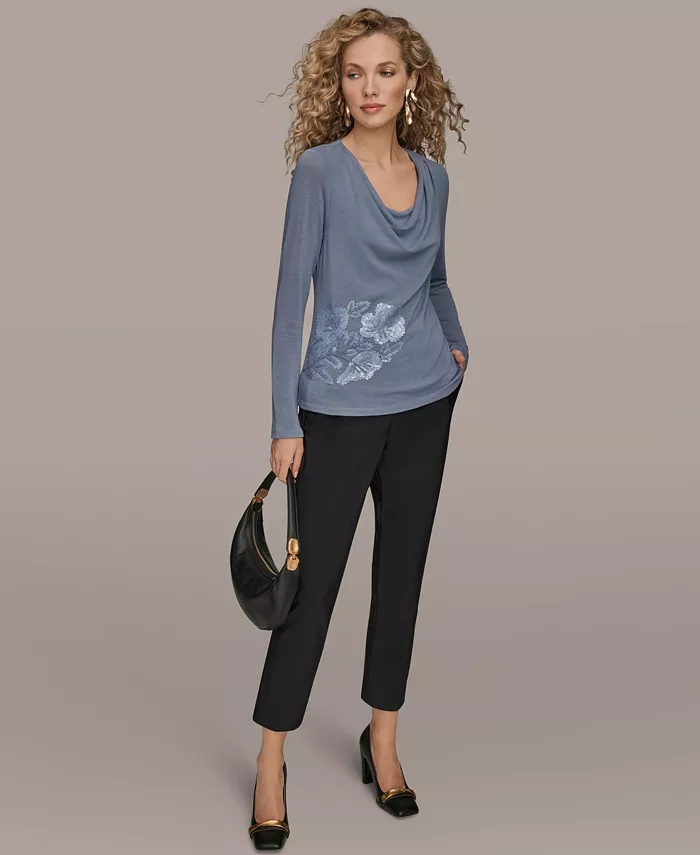 Women's Floral Detail Long Sleeves Relaxed Top - thumbnail 5