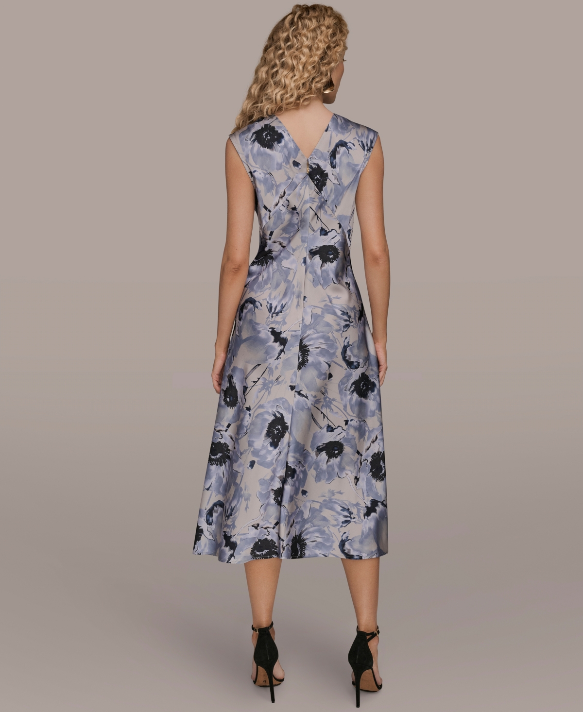 Donna Karan New York Women's Cap Sleeves Midi Dress