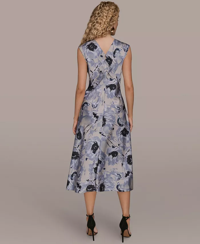 Women's Cap Sleeves Midi Dress - thumbnail 2