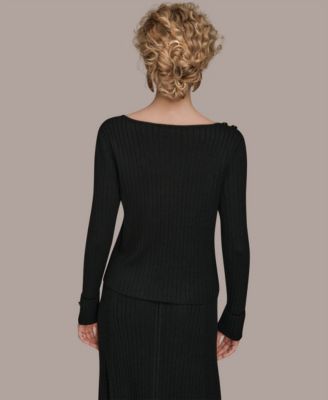 Women's Long Sleeve Button Detail Sweater