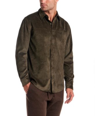Men's Long-Sleeve Button Down Solid Cord Shirt
