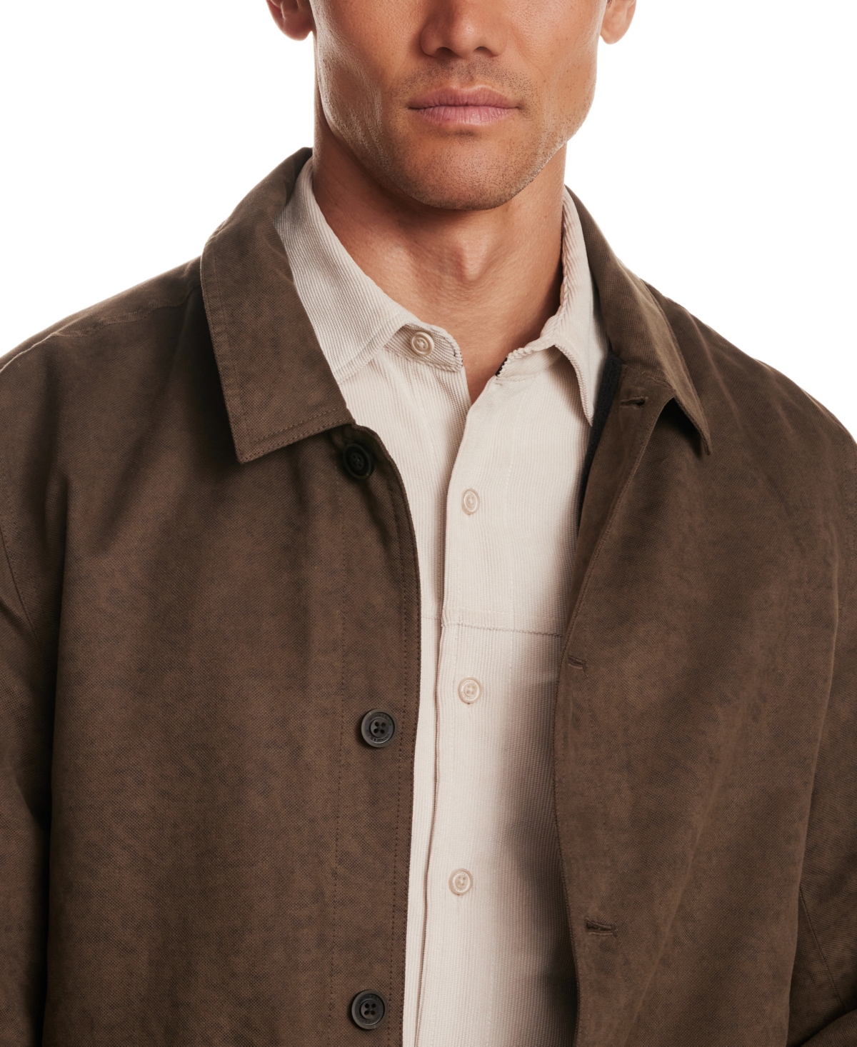 Vintage & Black Men's Button Front Long Sleeve Jacket