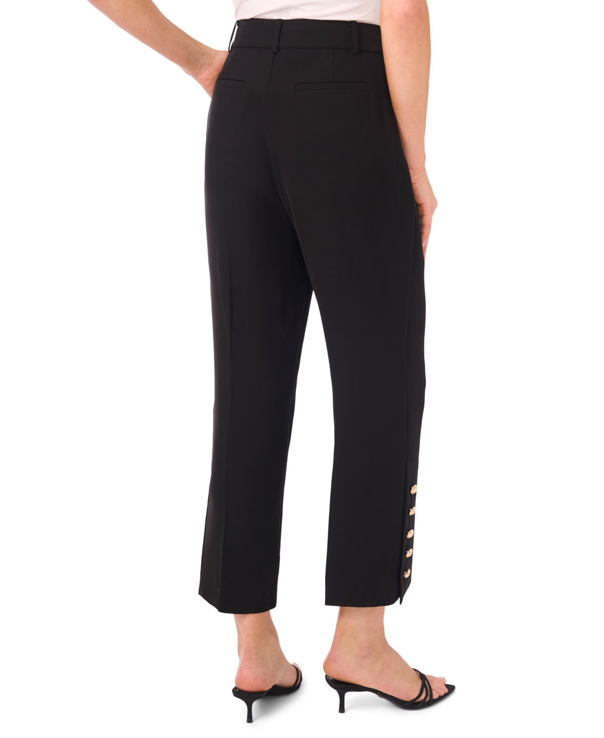 Cece Women's Cropped Straight Leg Tailored Pants In Animal Print