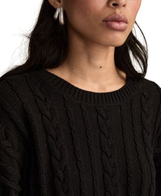 Women's Cable Knit Crew Neck Sweater