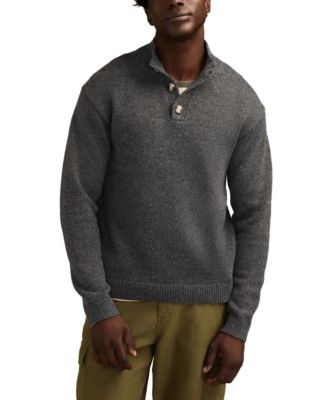Lucky Brand - Men's Quarter Button Mock Neck Sweater