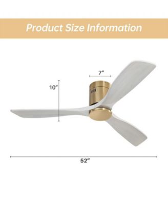 52-inch Modern Golden Sliver 3 Solid Wood Blade 6-speed Remote Control and Forward Reverse Rotation Function Ceiling Fan