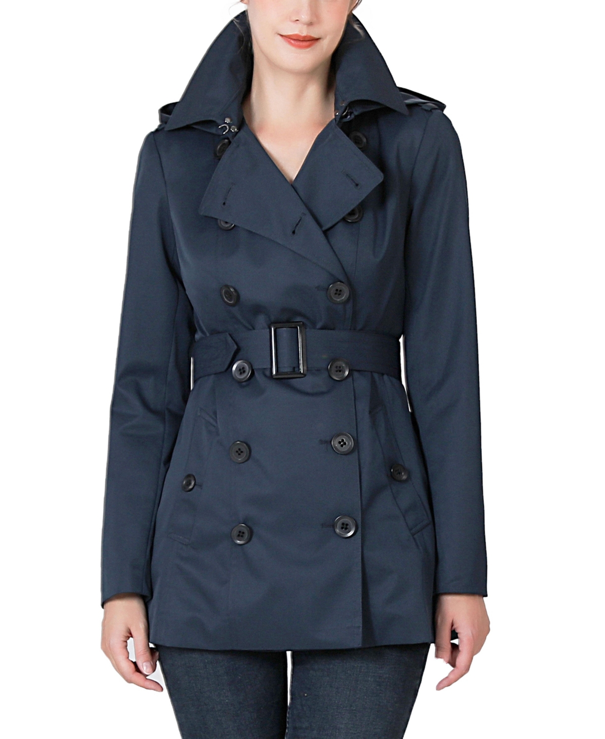 kimi + kai Women's Classic Short Trench Coat