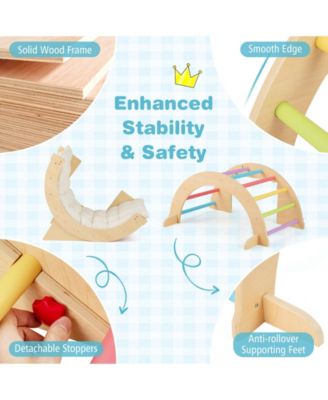 6 in 1 Kids Climbing Arch Playset wIth Removable Cushion and Stoppers