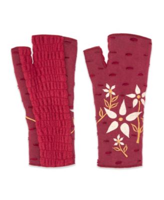 Women s Artisan Crafted Fleece Lined Viola Fingerless Gloves