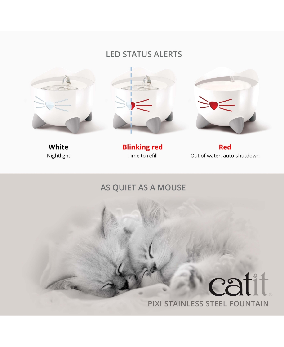 Catit Pixi Fountain, Stainless Steel