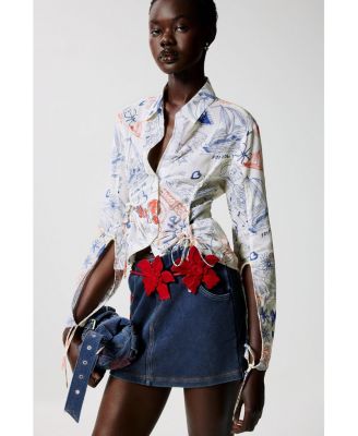 Women's Printed shirt with ties