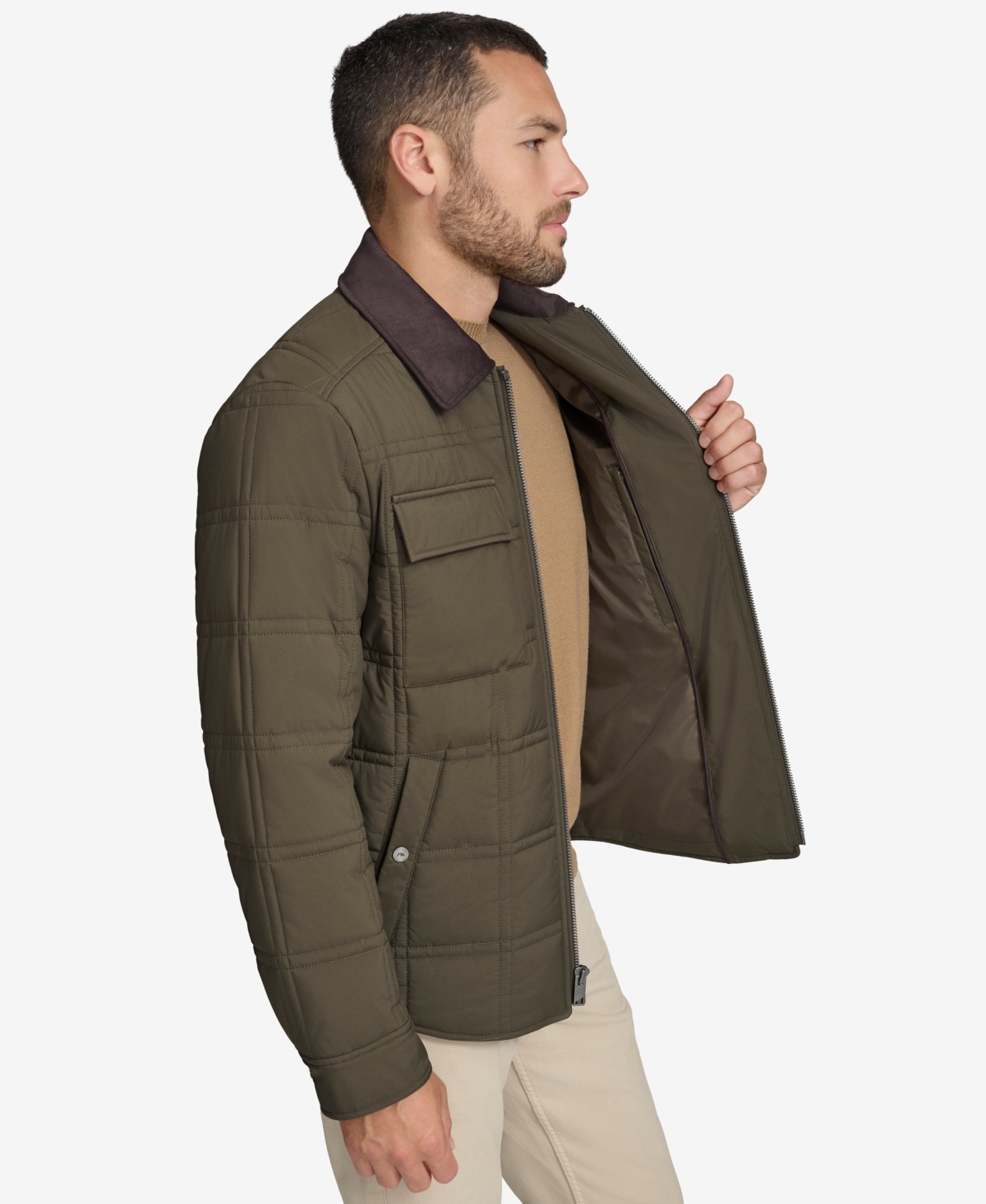 Marc New York Men's Brockman Quilted Shirt Jacket In Green