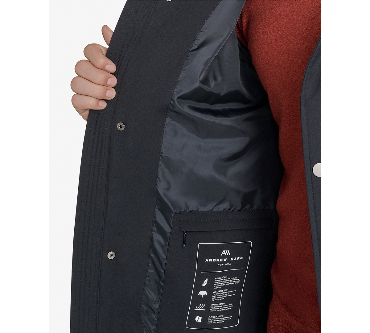 Marc New York Men's Rummel Core Hooded Stadium Coat In Black
