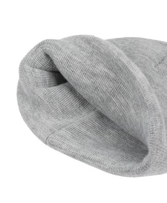 Men's Ampersand Logo Embroidery Heather Gray Acrylic Knit Cuff Beanie