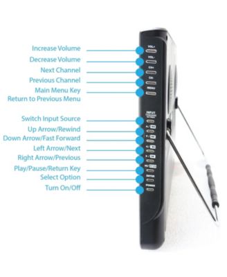 Ultra Lightweight Rechargeable Widescreen 12" LED Portable TV with Built-in Digital Tuner and Detachable Antenna