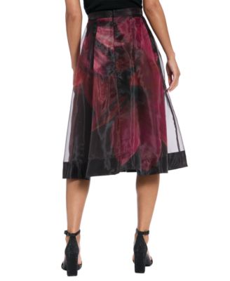 Women's Pleated Organza Midi Skirt