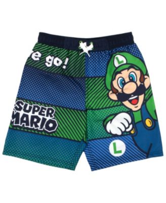 Little Boys Super Luigi Short Sleeve T-Shirt and Trunks Swim Outfit Set