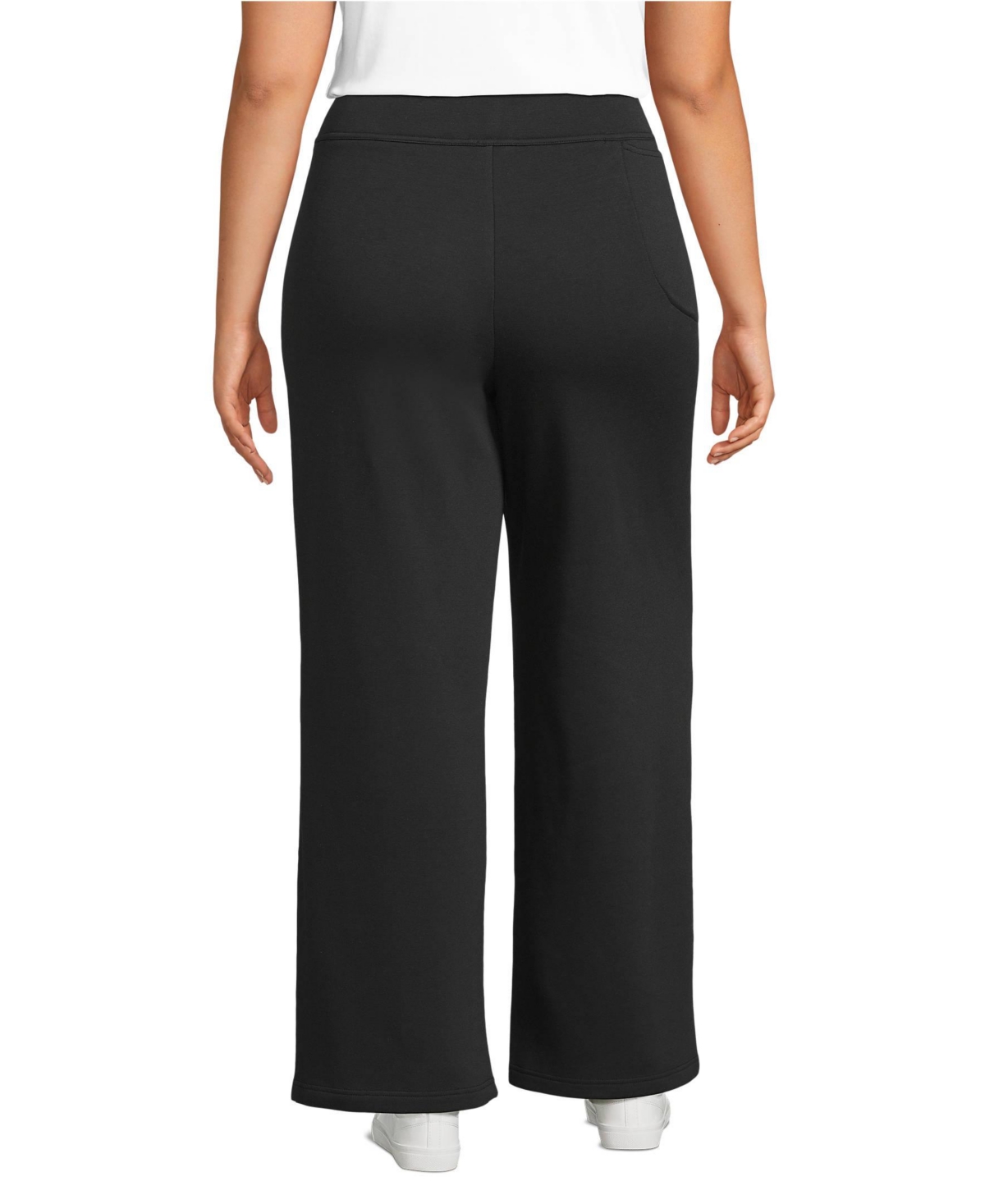 Lands' End Women's Serious Sweats High Rise Fleece Lined Straight Leg Pants