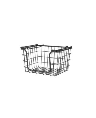 Stackable Metal Wire Storage Basket Set for Pantry, Countertop, Kitchen or Bathroom, Black, Set of 3