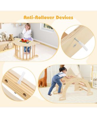 8 in 1 Climbing Arch Sensory Table for Kids with Collapsible Storage Bin for 3+ Years Old