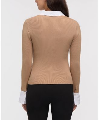 Women's Rib Shirt with Poplin Trims