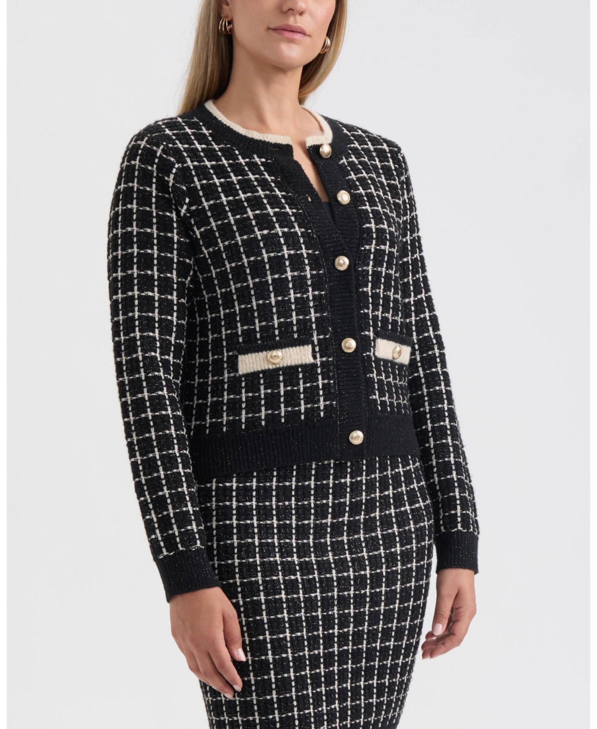 Ellen Tracy Women's Open Front Cardigan Sweater In Black