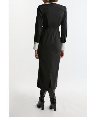 Women's Techno Cotton Shirt Maxi Shirt Dress