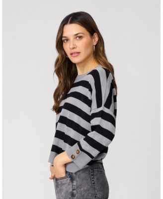 Women's Stripe Drop Shoulder Sweater