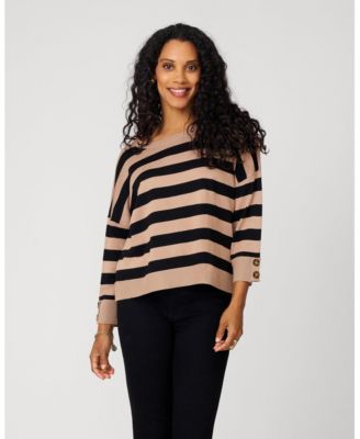 Women's Stripe Drop Shoulder Sweater