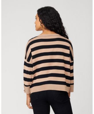Women's Stripe Drop Shoulder Sweater