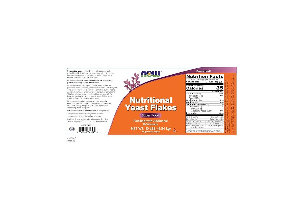 Now Foods Nutritional Yeast Flakes, 10 Lbs, 10 lb