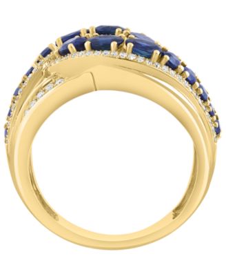 Diamond (1/2 ct. t.w.) and Sapphire (2-1/20 ct. t.w.) Ring In 14k Yellow Gold (Also in Emerald and Ruby)