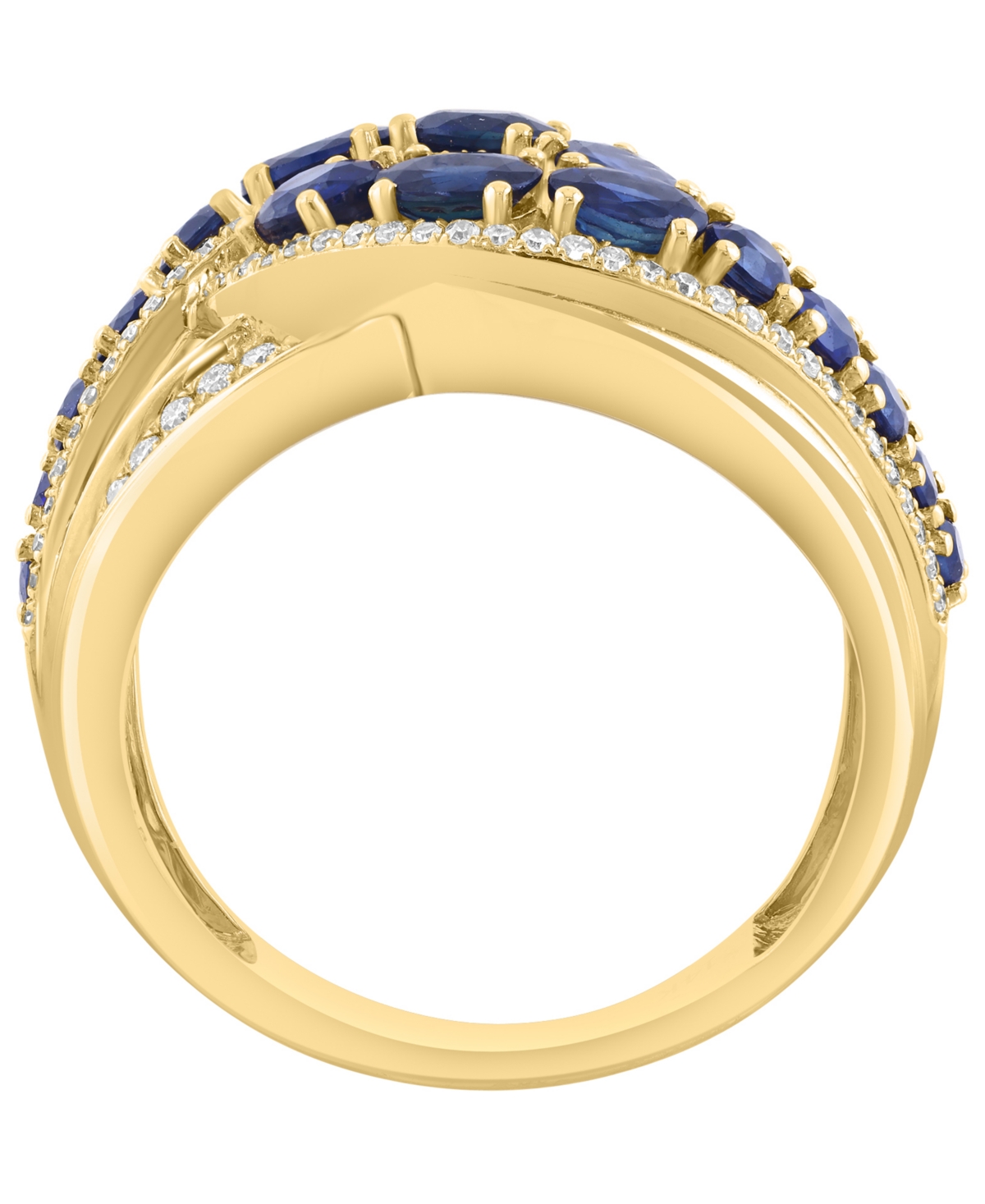 Effy Collection Diamond (1/2 Ct. T.w.) And Sapphire (2-1/20 Ct. T.w.) Ring In 14k Yellow Gold (also In Emerald And R In Blue