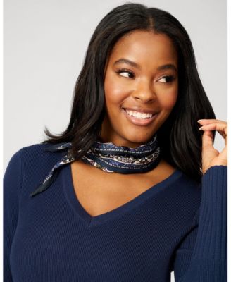 Women's V-Neck Rib Tunic Sweater