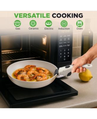 Ceramic Nonstick 18-Piece Cookware Set with Detachable Handles