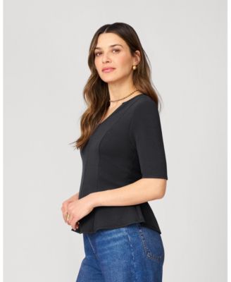 Women's Minimalist Scuba Peplum Top