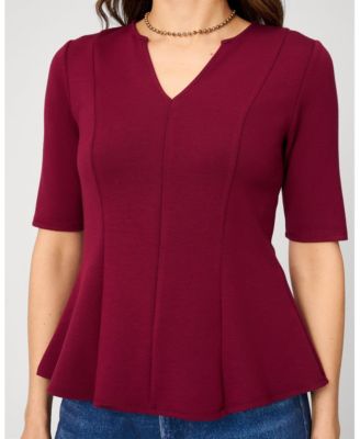 Women's Minimalist Scuba Peplum Top