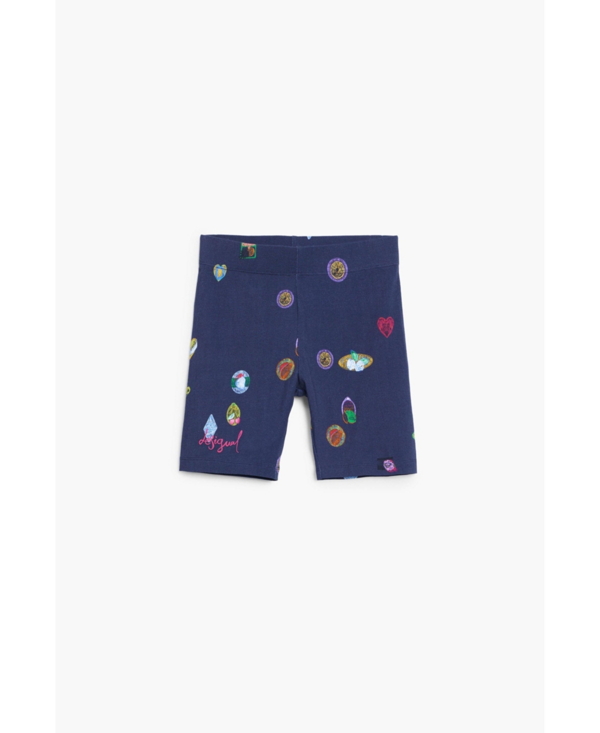 Desigual Girls's Collage Cycling Leggings In Blue